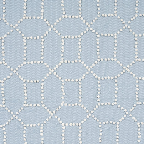 Schumacher Vento Embroidery Sky Fabric - Eade's Wallpaper