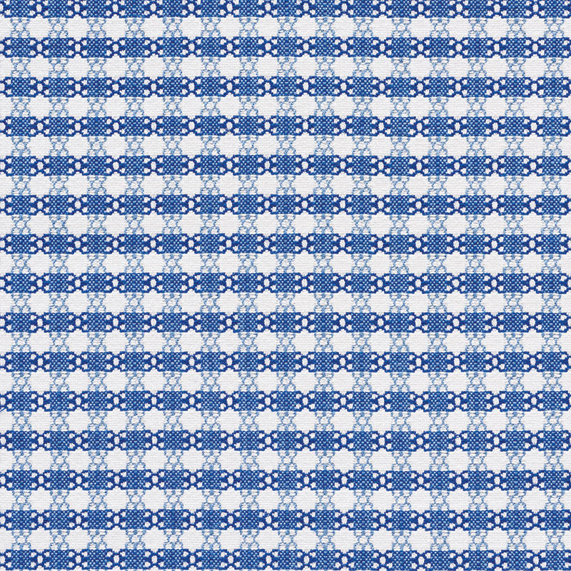 Schumacher Checkmate Blue Fabric