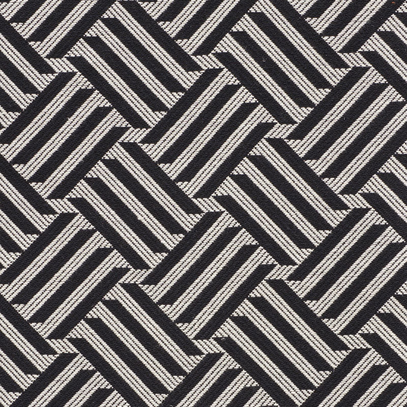 Schumacher Cross Hatch Black Fabric