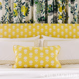 Schumacher Paley Embroidery Yellow Fabric - Eade's Wallpaper