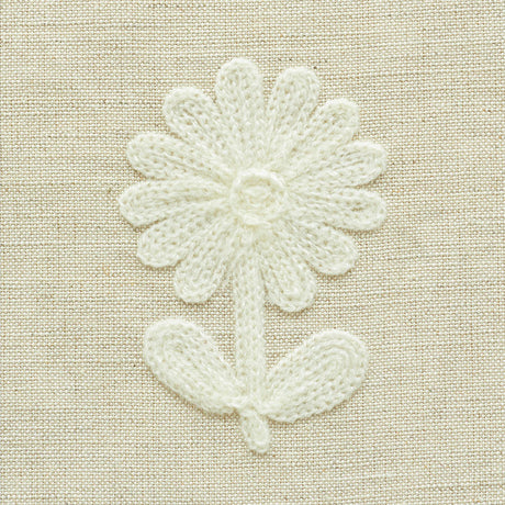 Schumacher Paley Embroidery Natural Fabric - Eade's Wallpaper