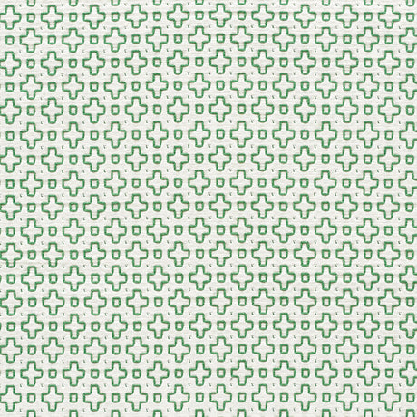 Schumacher Scout Embroidery Green Fabric - Eade's Wallpaper