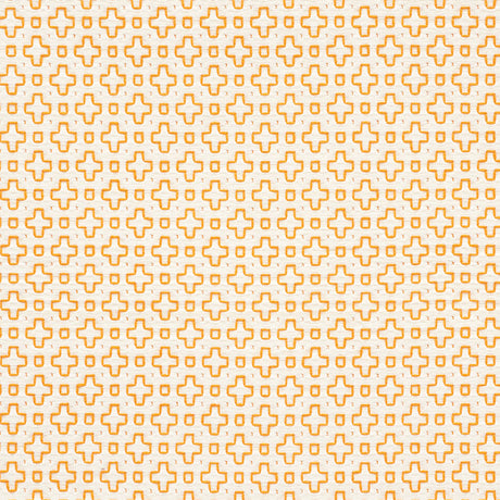 Schumacher Scout Embroidery Orange Fabric - Eade's Wallpaper