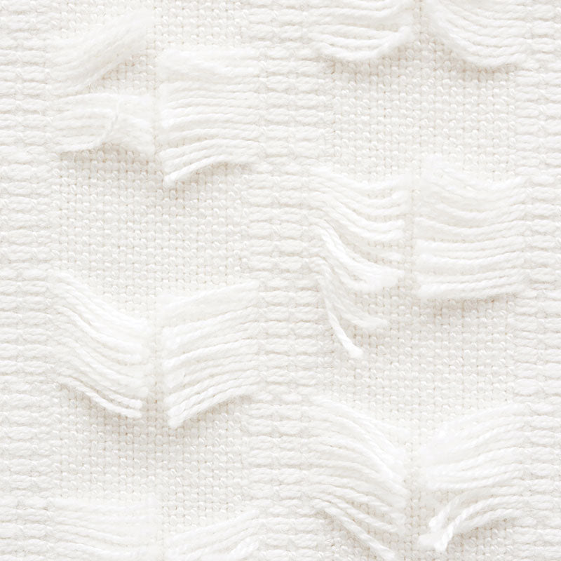 Schumacher Montego Fringe Snow Fabric - Eade's Wallpaper