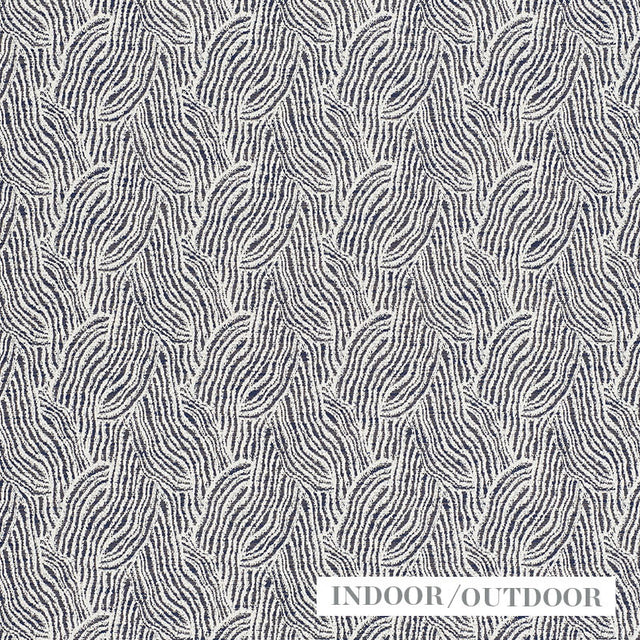 Schumacher Strata Indoor/Outdoor Indigo Fabric - Eade's Wallpaper