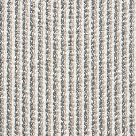 Schumacher Shoreline Stripe Stone Fabric - Eade's Wallpaper