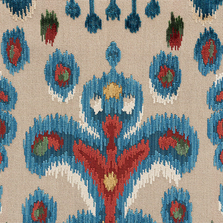 Schumacher Tabriz Ikat Velvet Multi Fabric - Eade's Wallpaper