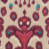 Schumacher Tabriz Ikat Velvet Aubergine Fabric - Eade's Wallpaper