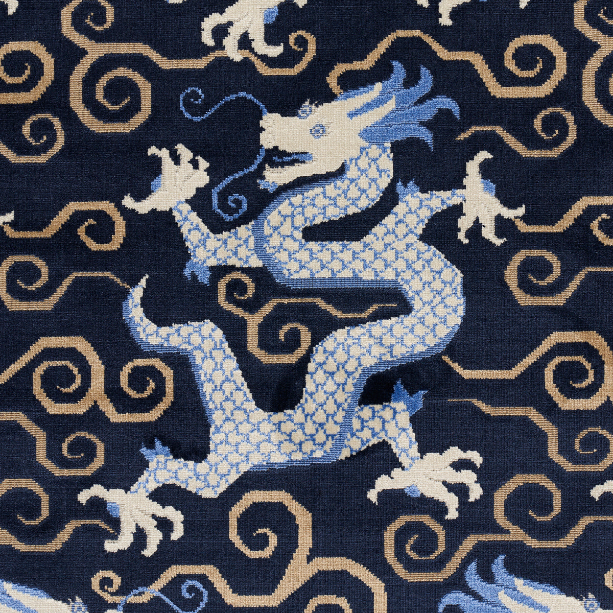 Schumacher Bixi Velvet Midnight Blue Fabric