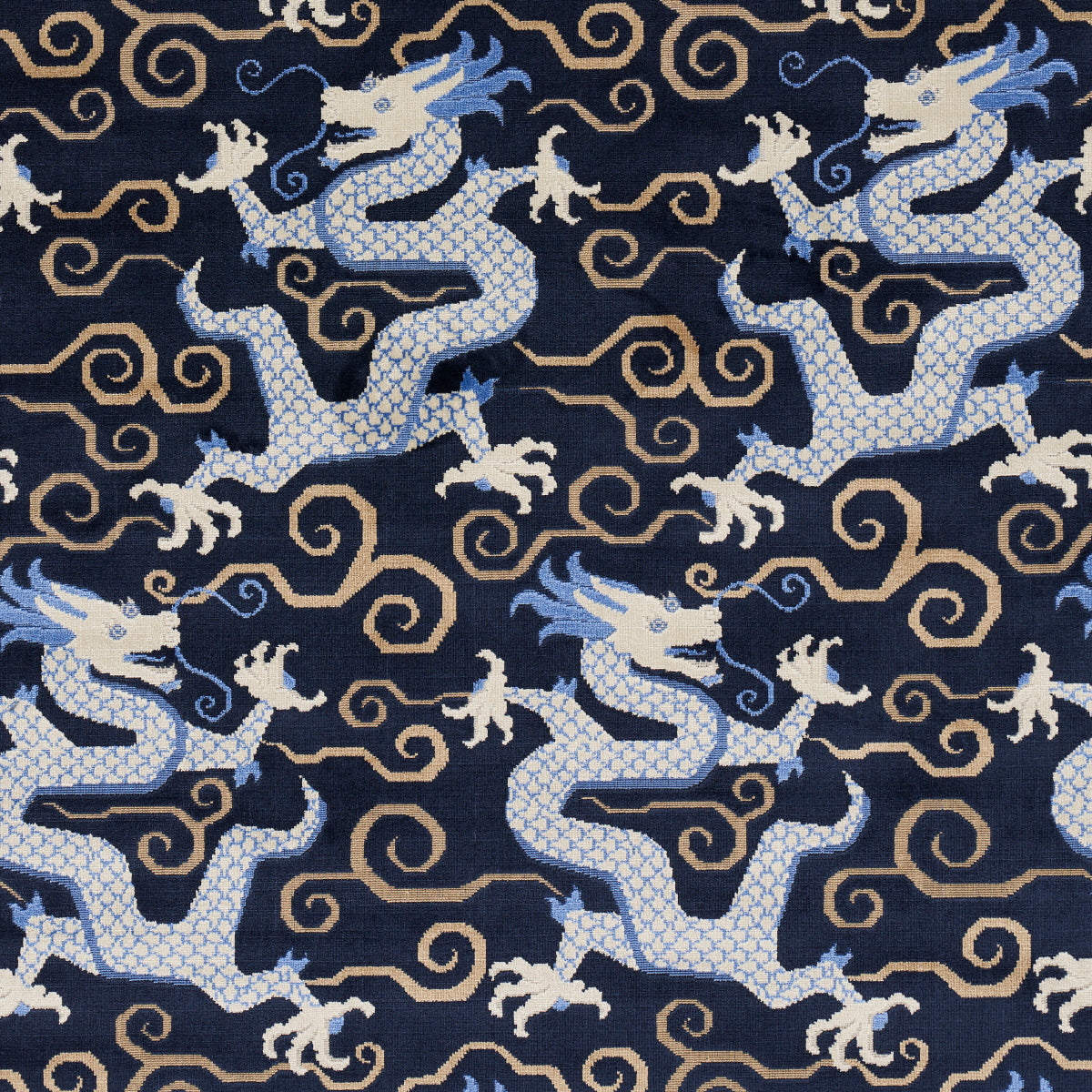 Schumacher Bixi Velvet Midnight Blue Fabric