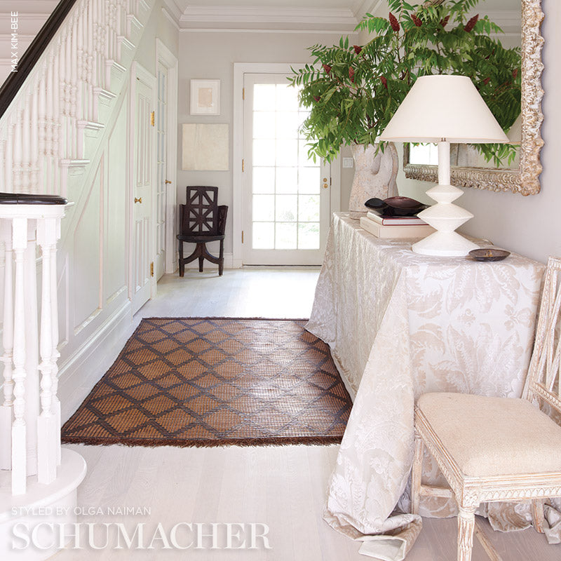 Schumacher Pavia Silk Velvet Platinum Fabric - Eade's Wallpaper