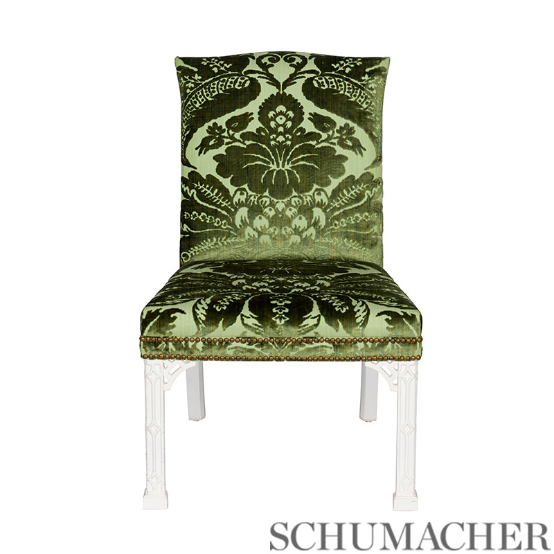 Schumacher Pavia Silk Velvet Platinum Fabric - Eade's Wallpaper