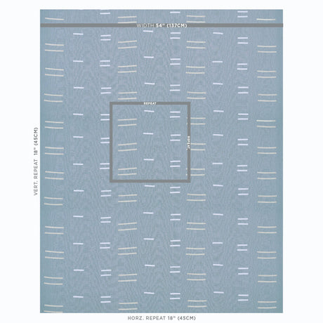Schumacher Oaxaca Steel Fabric - Eade's Wallpaper