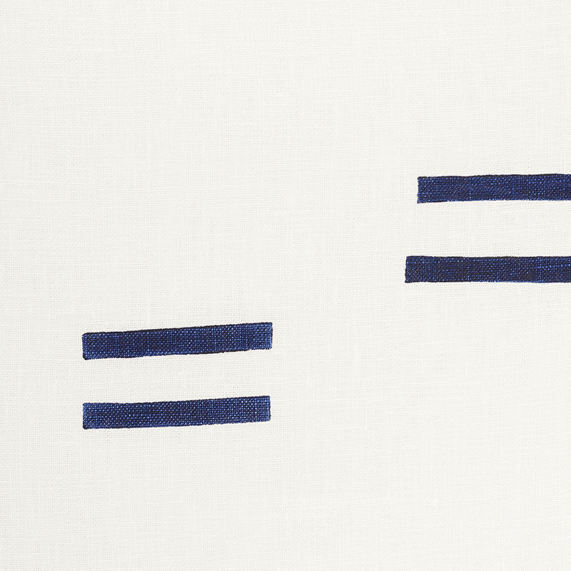 Schumacher Oaxaca Navy On White Fabric - Eade's Wallpaper