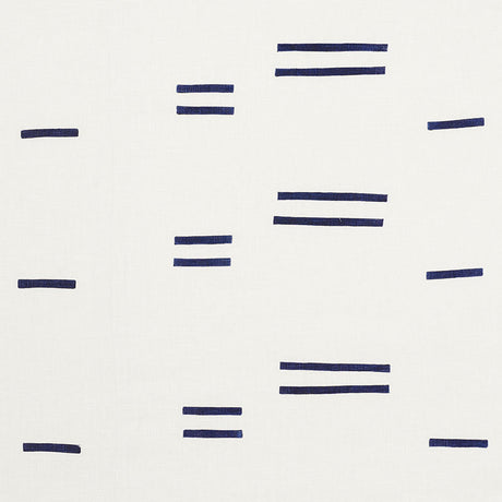 Schumacher Oaxaca Navy On White Fabric - Eade's Wallpaper