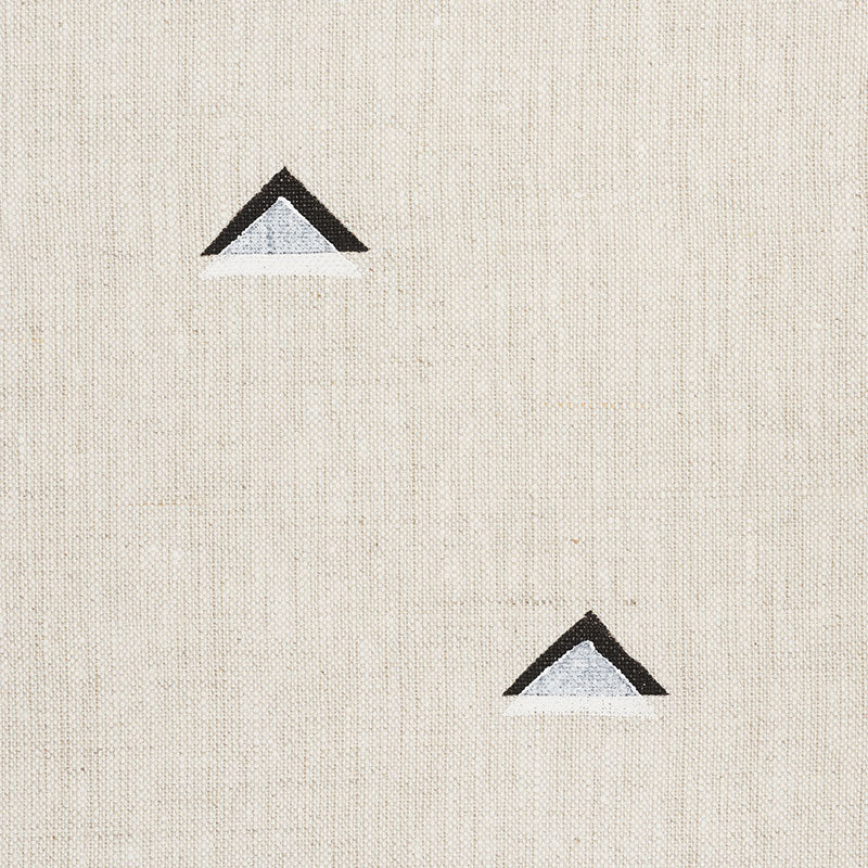 Schumacher Overlapping Triangles Black & White Fabric - Eade's Wallpaper