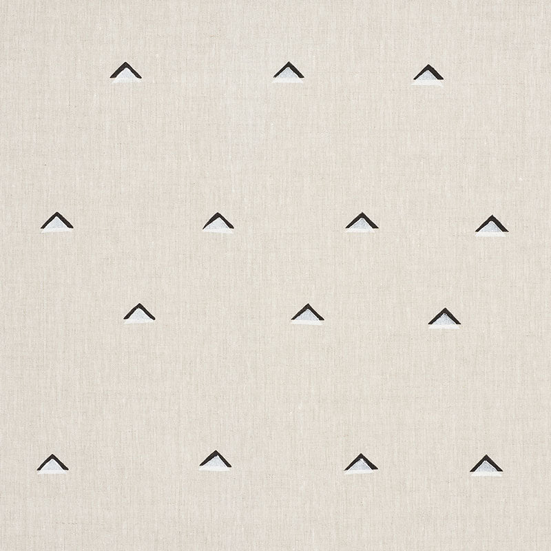 Schumacher Overlapping Triangles Black & White Fabric - Eade's Wallpaper