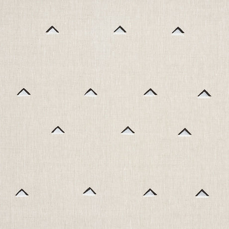 Schumacher Overlapping Triangles Black & White Fabric - Eade's Wallpaper