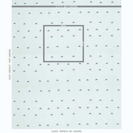 Schumacher Overlapping Triangles Navy & White Fabric - Eade's Wallpaper