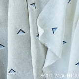 Schumacher Overlapping Triangles Navy & White Fabric - Eade's Wallpaper