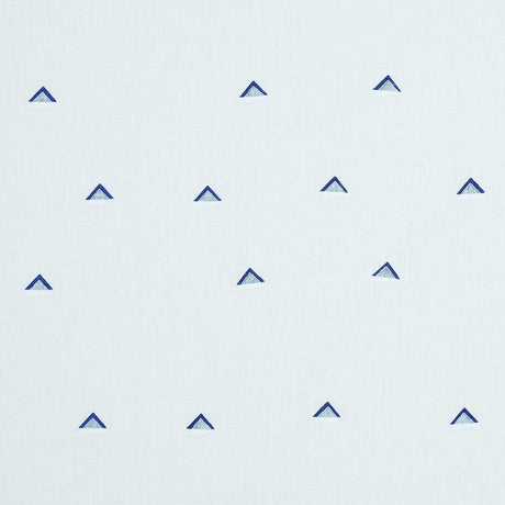 Schumacher Overlapping Triangles Navy & White Fabric - Eade's Wallpaper