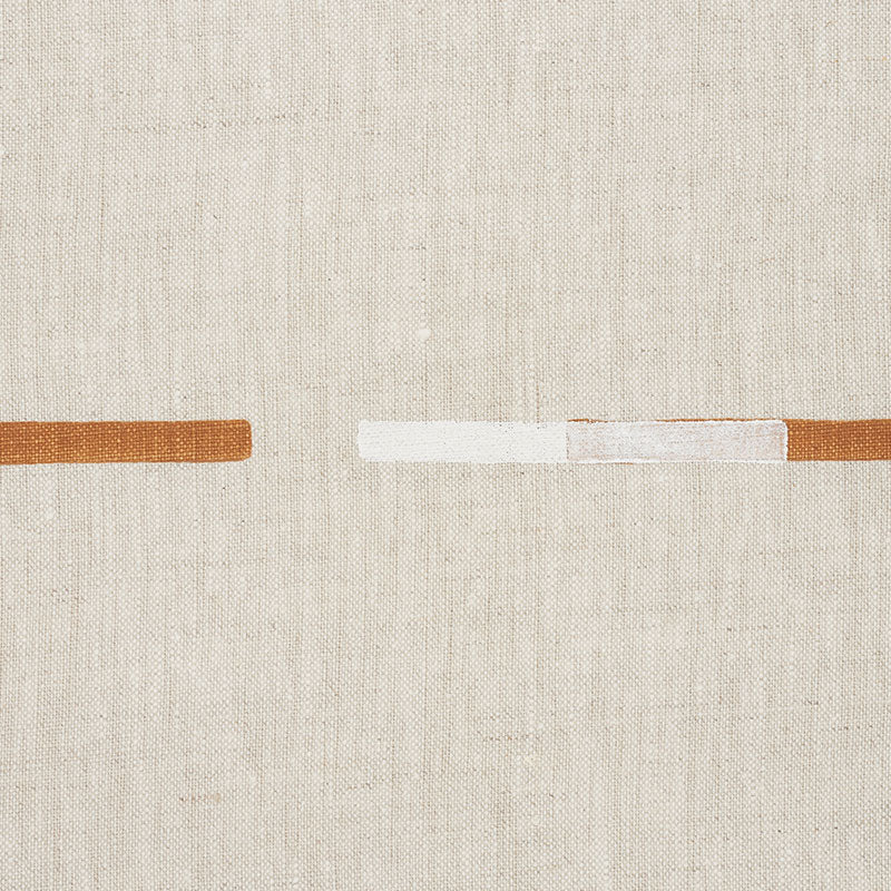 Schumacher Overlapping Dashes Brown & White Fabric - Eade's Wallpaper