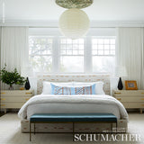 Schumacher Overlapping Dashes Brown & White Fabric - Eade's Wallpaper