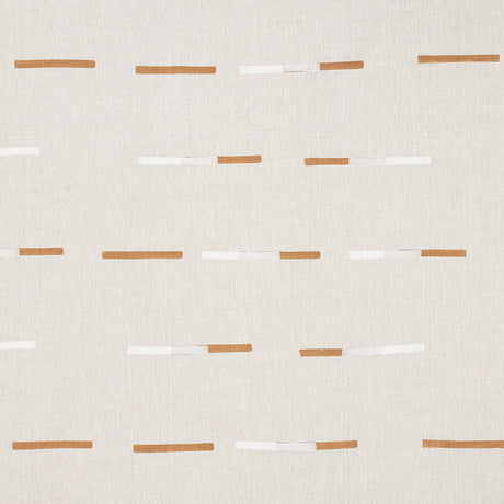Schumacher Overlapping Dashes Brown & White Fabric - Eade's Wallpaper