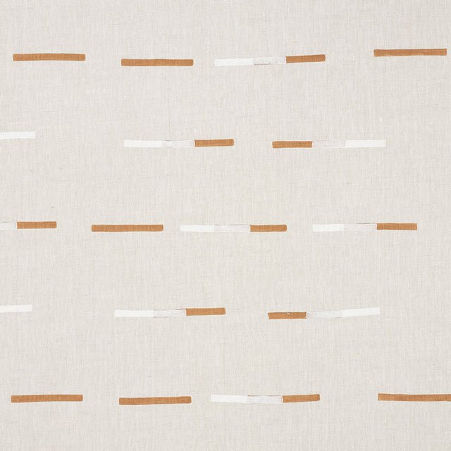 Schumacher Overlapping Dashes Brown & White Fabric - Eade's Wallpaper