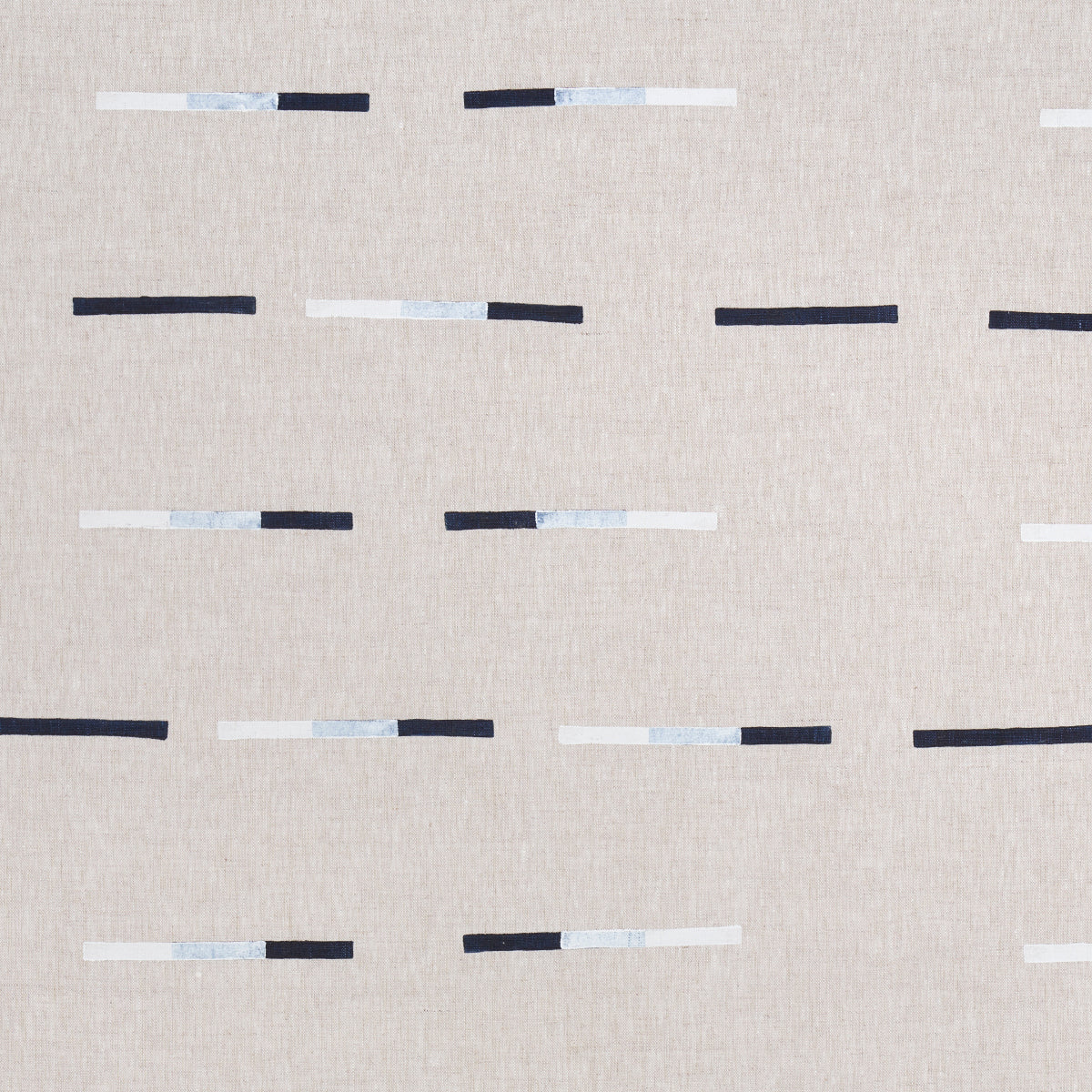 Schumacher Overlapping Dashes Navy Fabric - Eade's Wallpaper