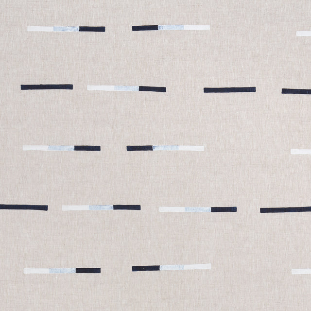 Schumacher Overlapping Dashes Navy Fabric - Eade's Wallpaper