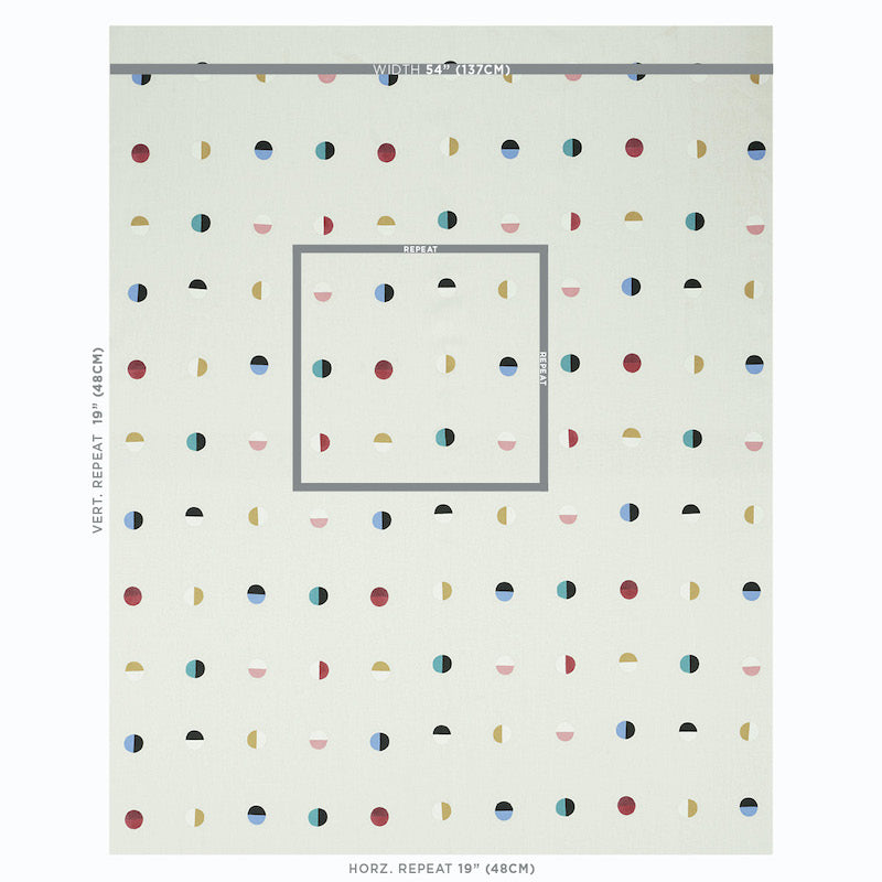 Schumacher Joshua Tree Multi Moons On Ivory Fabric