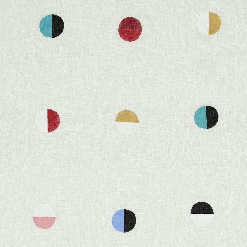 Schumacher Joshua Tree Multi Moons On Ivory Fabric