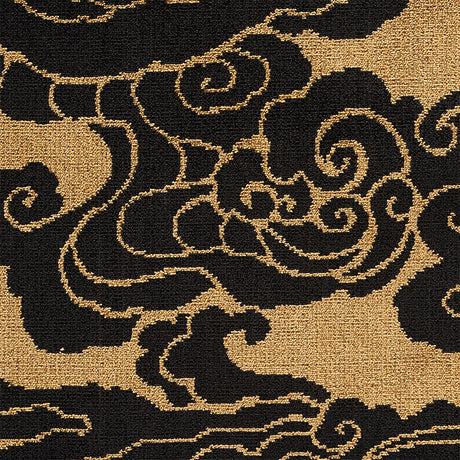 Schumacher Sozan Velvet Gold & Onyx Fabric - Eade's Wallpaper
