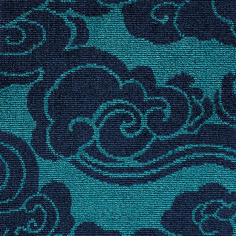 Schumacher Sozan Velvet Peacock Fabric - Eade's Wallpaper