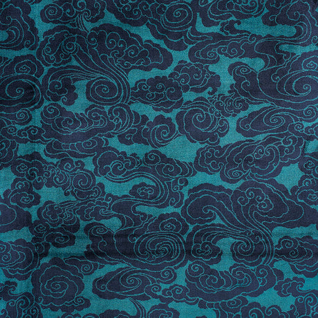 Schumacher Sozan Velvet Peacock Fabric - Eade's Wallpaper