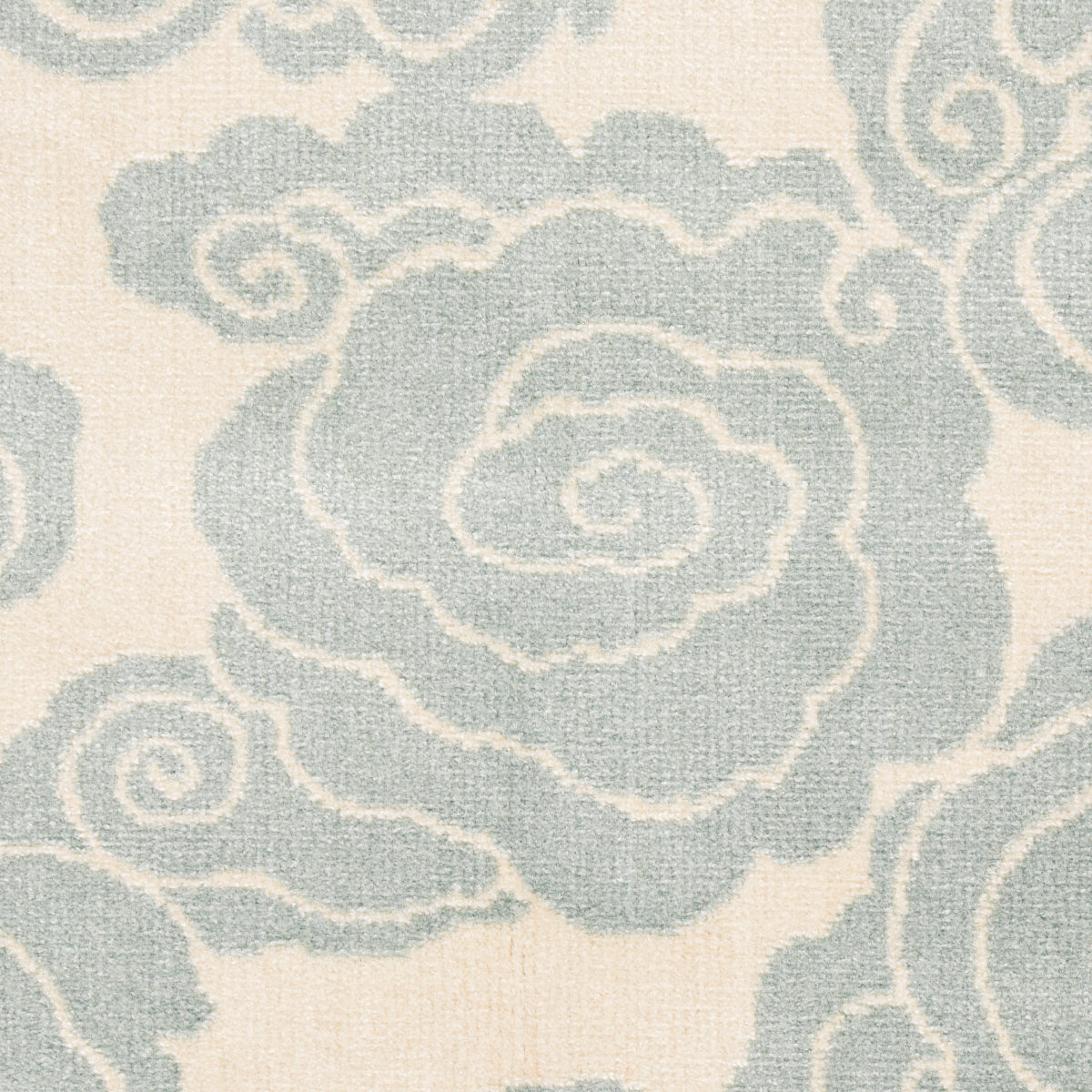 Schumacher Sozan Velvet Mist Fabric - Eade's Wallpaper
