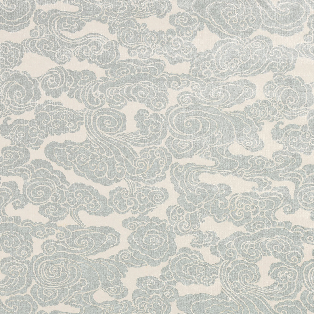 Schumacher Sozan Velvet Mist Fabric - Eade's Wallpaper