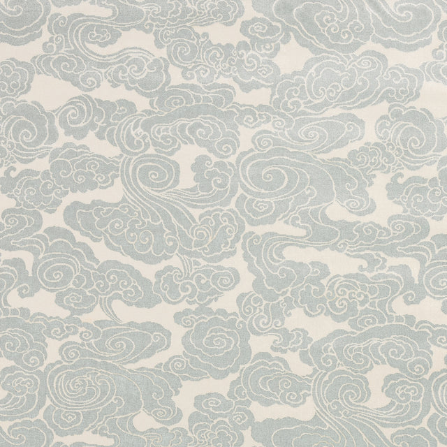 Schumacher Sozan Velvet Mist Fabric - Eade's Wallpaper