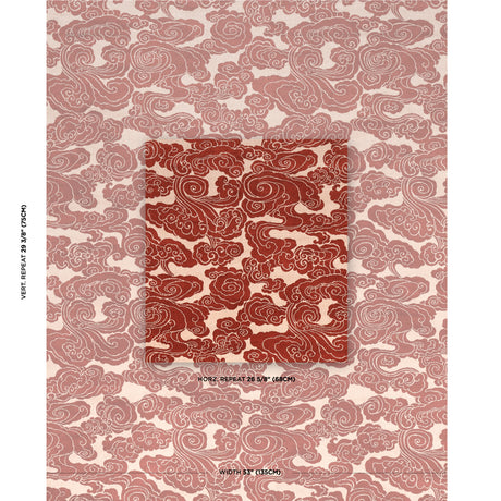 Schumacher Sozan Velvet Cinnabar Fabric - Eade's Wallpaper