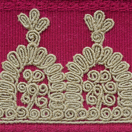 Schumacher 74152 Noelia Embroidered Tape in GARNET Trim - OT