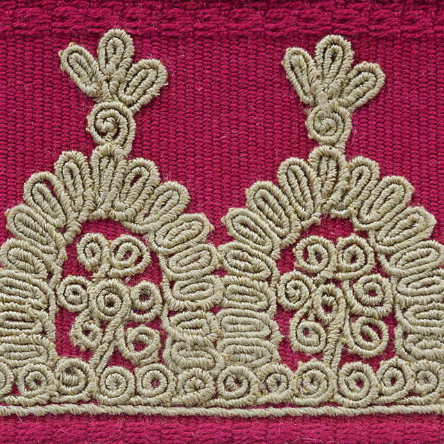 Schumacher 74152 Noelia Embroidered Tape in GARNET Trim - OT