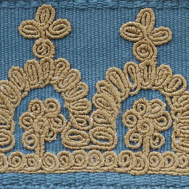 Schumacher 74153 Noelia Embroidered Tape in CADET Trim - OTT