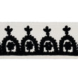 Schumacher 74155 Noelia Embroidered Tape in BLACK ON IVORY T