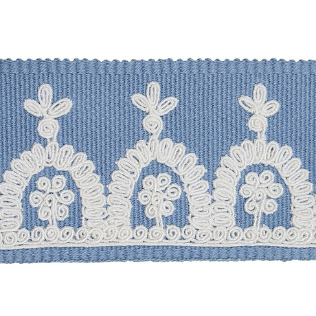 Schumacher 74157 NOELIA EMBROIDERED TAPE in CHAMBRAY Trim - 
