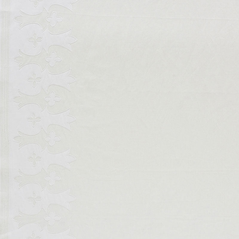 Schumacher Bergama Appliqué White & Ivory Fabric