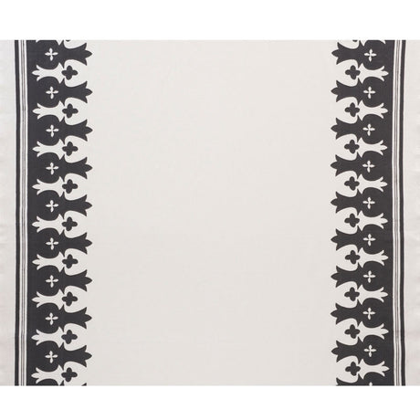 Schumacher Bergama Appliqué Carbon & Ivory Fabric