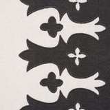 Schumacher Bergama Appliqué Carbon & Ivory Fabric