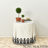 Schumacher Bergama Appliqué Carbon & Ivory Fabric