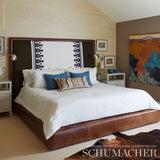 Schumacher Bergama Appliqué Carbon & Ivory Fabric